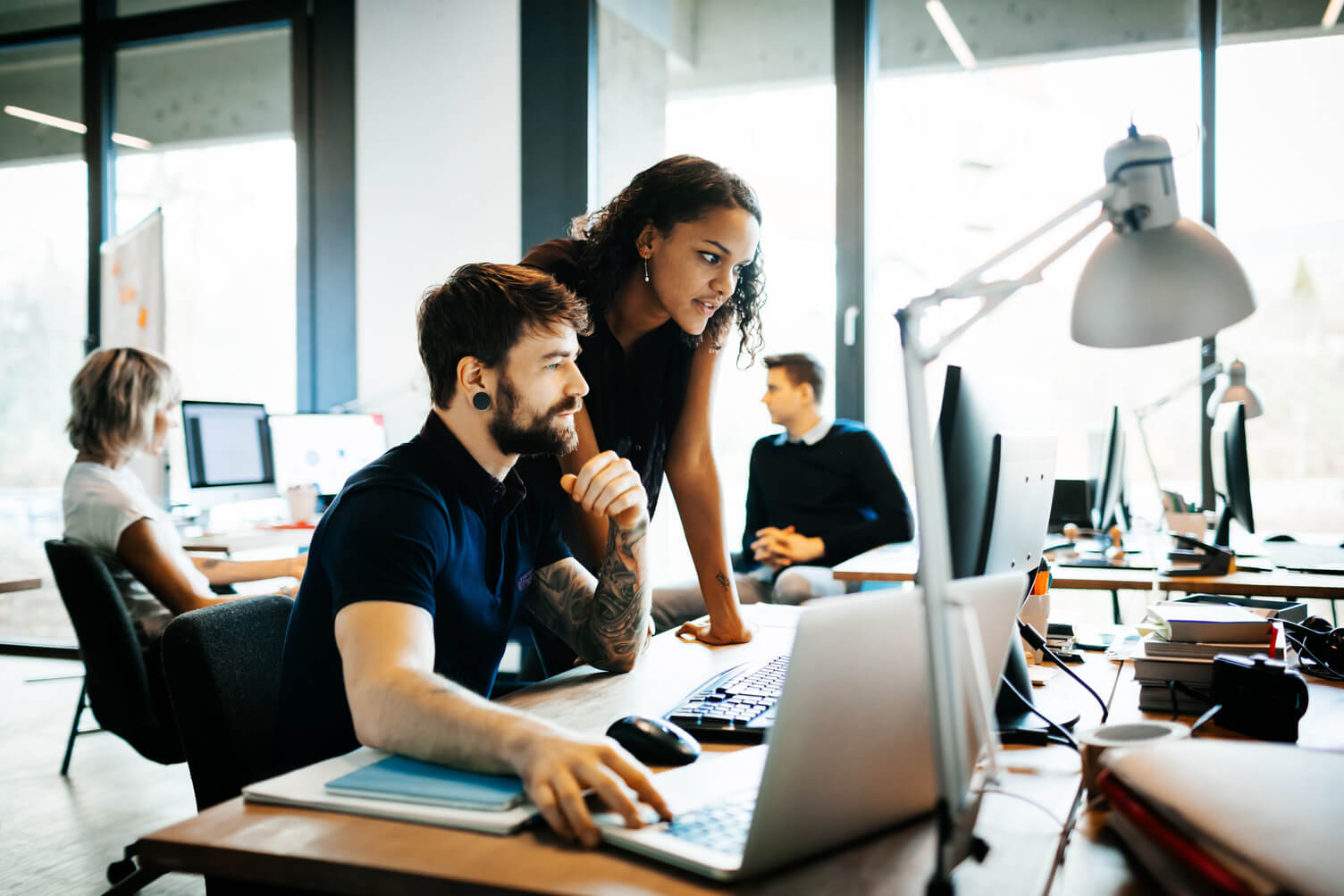 People working at desk